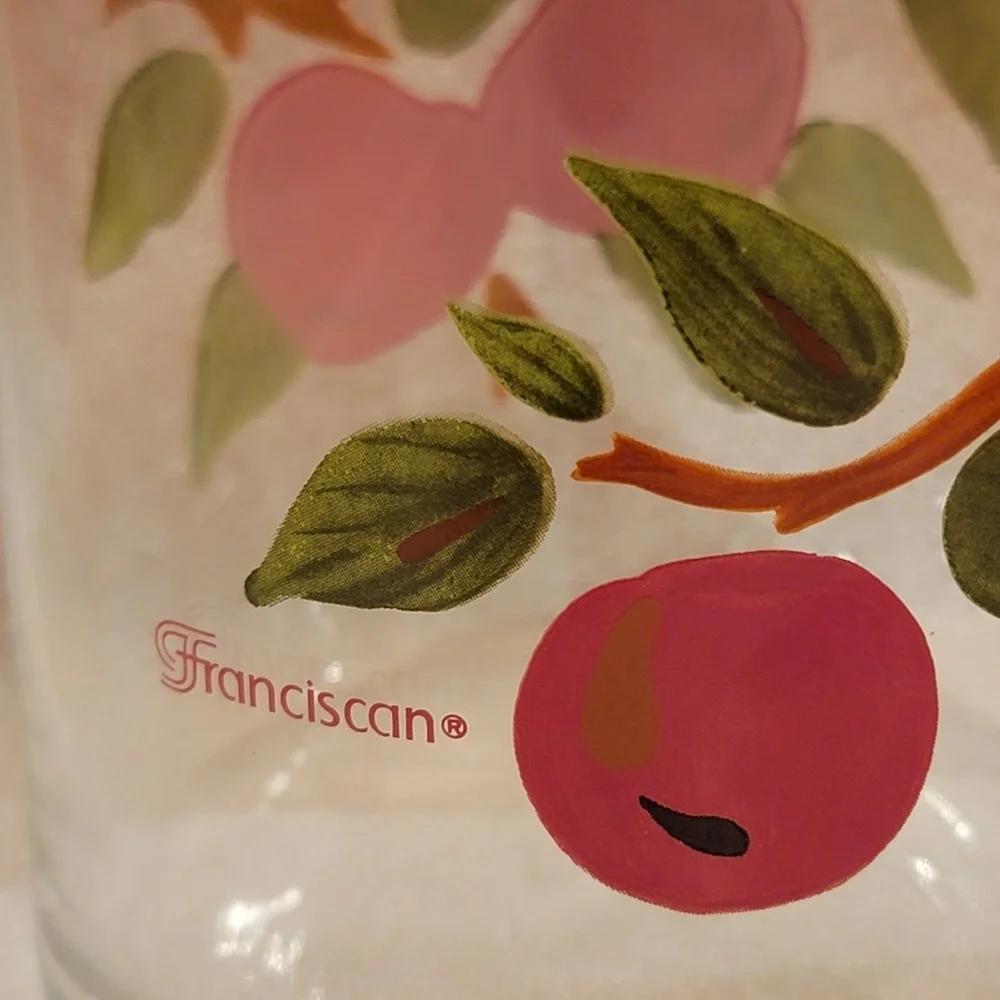 Vintage Franciscan Glassware Storage Jar and Lid Apple (England Backstamp)